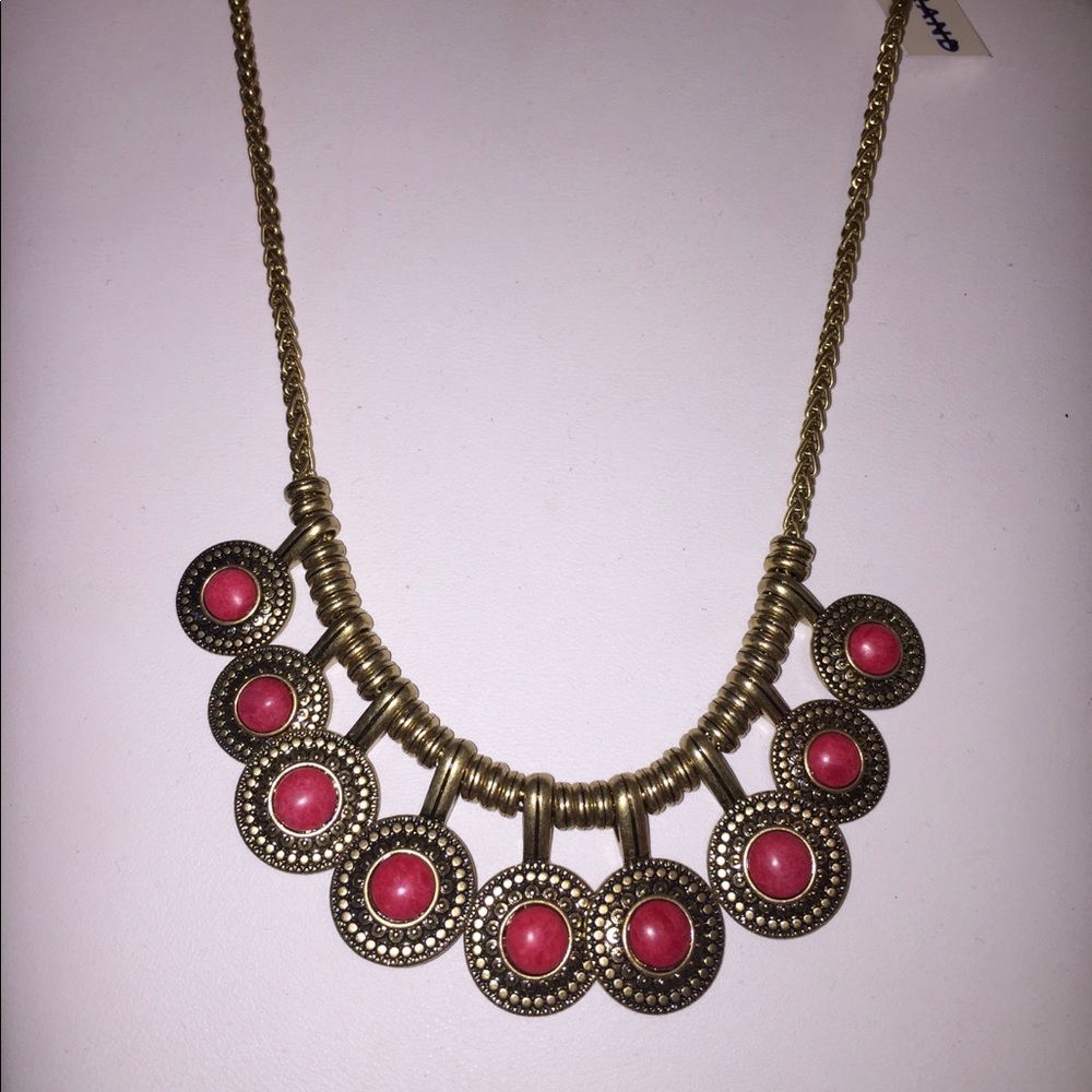 🛑 SOLD 🚨LUCKY BRAND 3 Pc Coral Gold Tone Necklace Bracelet Earrings Set $133 NWT - Picture 9 of 11